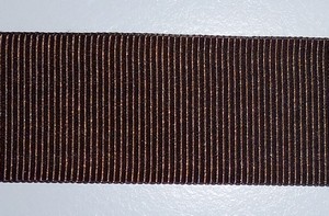 Ribsband/Gross Grain 25mm x 0.5mm, Donkerbruin, 20 m